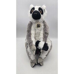 Wild Republic Plush Ringtail Lemur Stuffed Animal Gray Black Denver Zoo